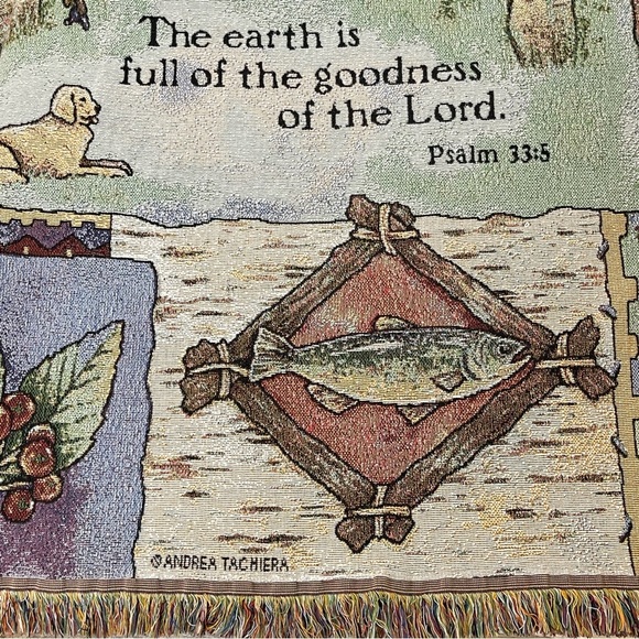 Andrea Tachiera Tapestry Throw Blanket Psalm 33:5 - Picture 2 of 14